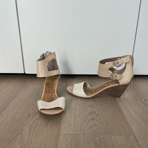 Elegant Cream Wedge Sandals